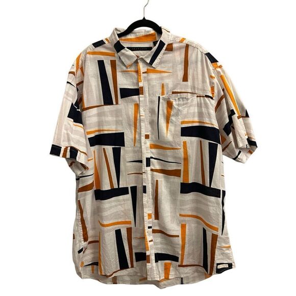 Sean John men's Linen / cotton shirt sz 3XLT abstract colorful - Picture 2 of 10
